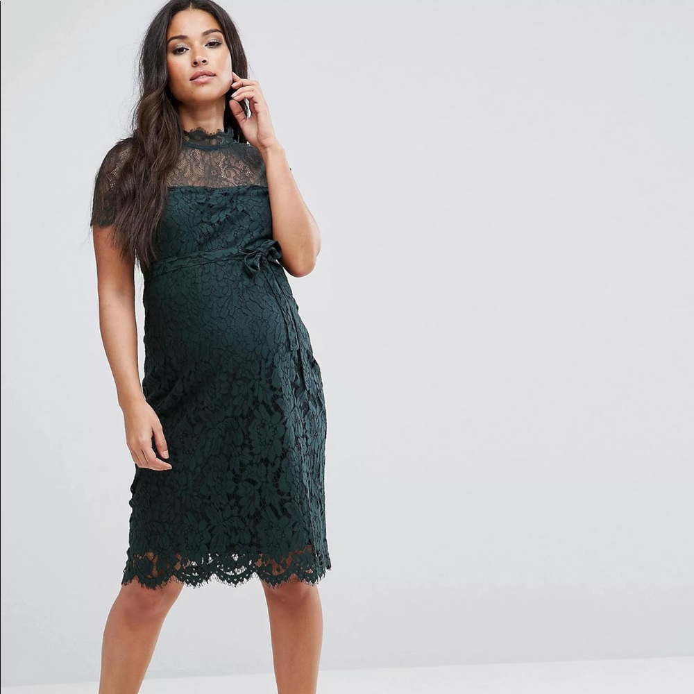 Mamalicious Lace Bodycon Maternity Dress